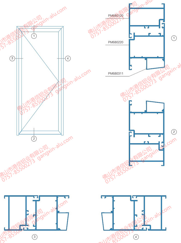 PM68 Vertical Hinged Door