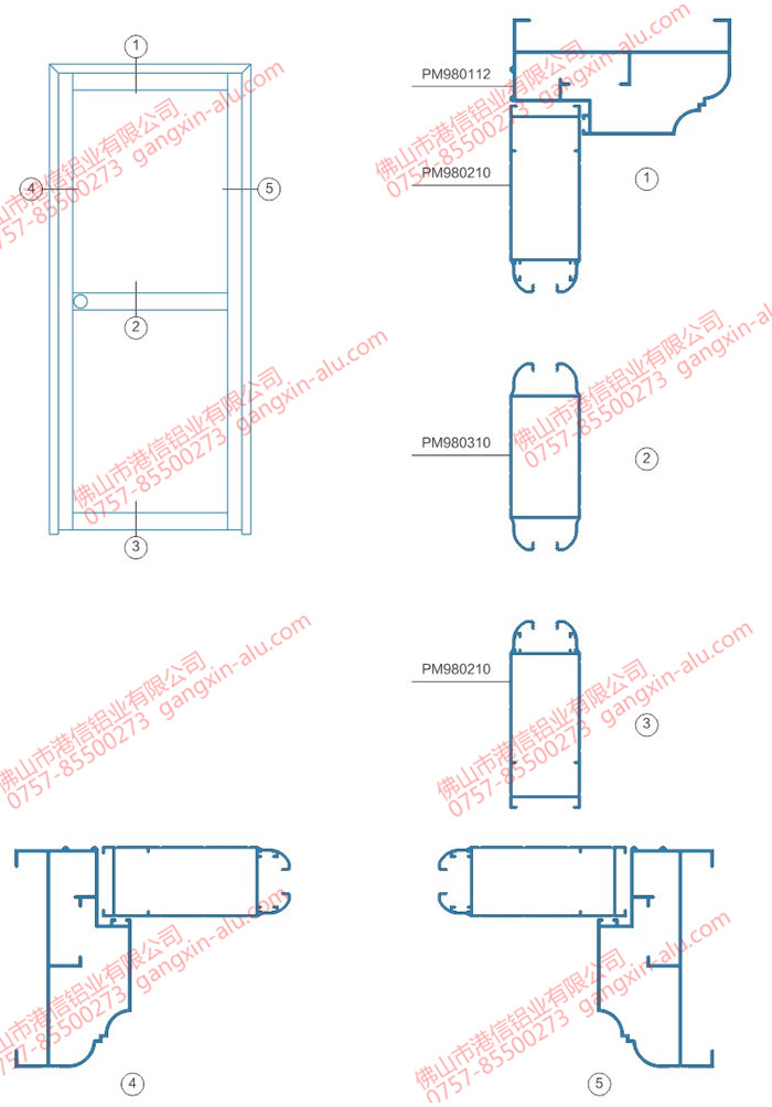 PM98 Vertical Hinged Door