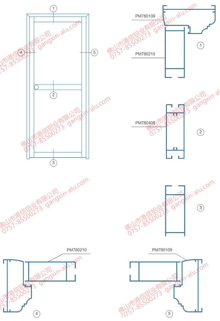 PM78 Vertical Hinged Door